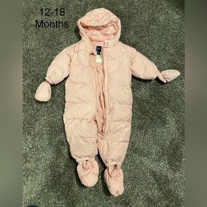 NEW Baby Gap Girls Down Snowsuit Bunting  12-18 Months